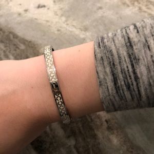 Authentic Coach bangle, silver and white